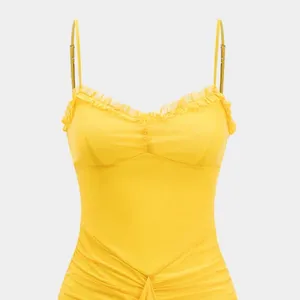 💛TIANMI Mesh Slip Ruffle Maxi Dress💛 ~M NWT thumbnail 7