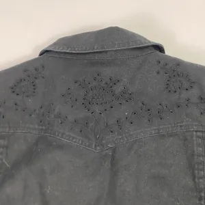 Lauren Ralph Lauren Jacket‎ Womens XL Black Linen Blend Embroidered Western Snap thumbnail 9