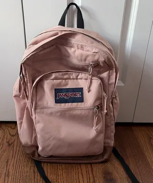 JanSport Cool Student Pink Laptop Backpack Padded 17in School Bag Bottle Pouch thumbnail 1