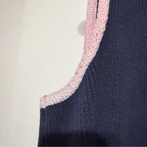 Abercrombie and Fitch navy blue Mara knit vest contrast sweater top thumbnail 6