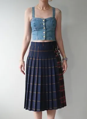 Moto Cross Back Strap Button Up Denim Crop Top Size 6 / 38 / M thumbnail 3