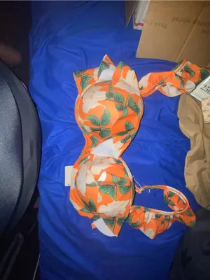 2 piece bikini with cover skirt Orange thumbnail 9