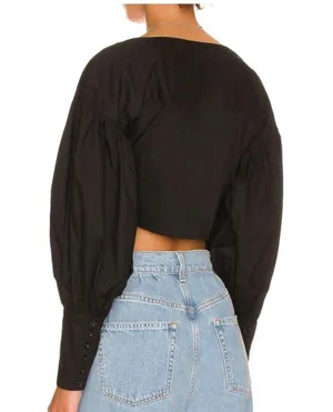 L'Academie The Angeline Top In Black-balloon Sleeves Revolve thumbnail 2