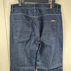 7 For All Mankind Ginger Jeans Womens 32 Blue Wide Leg Trouser Flare Dark Wash thumbnail 4