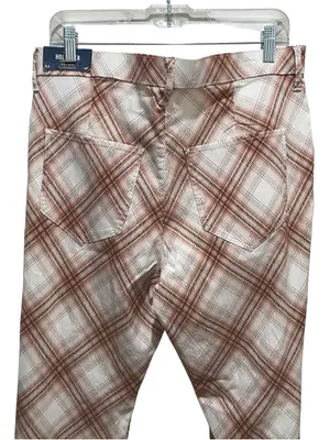 Hollister High Rise Flare Pants Brown Plaid Stretch Women’s Size XL Regular NWT thumbnail 7