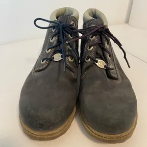 Timberland women’s Nellie double‎ navy Nubuck leather medium boots waterproof 7 thumbnail 2