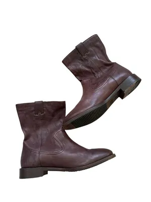 JOHNSTON & MURPHY Brown Leather Flat Ankle Boots Size 7 thumbnail 7