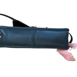 Vintage Coach Willis Bag‎ 9927 Black Leather Crossbody Satchel Brass Hardware thumbnail 7