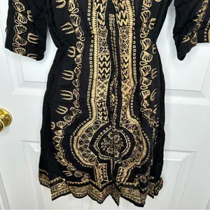 Earthbound Black and Gold Dashiki‎ Dress Size S thumbnail 8