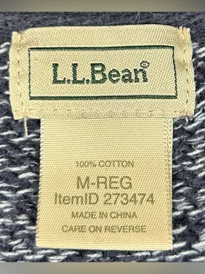 L.L. Bean Women’s Size M Heavy Knit Tunic Top Split Neck Sweater Blue Pullover thumbnail 2
