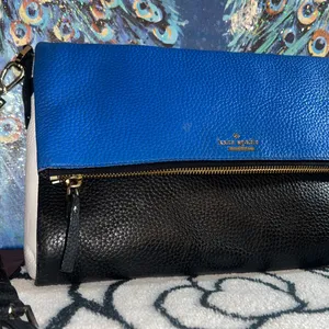 Vintage Kate Spade Colorblock Pebbled Leather Crossbody/Clutch Bag thumbnail 2