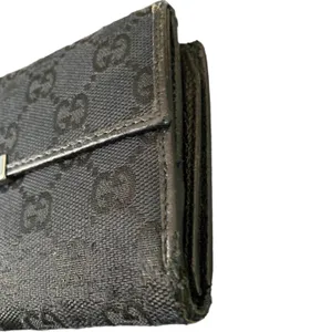 Gucci Black Authentic Monogram Canvas GG Snap Bifold Wallet thumbnail 5
