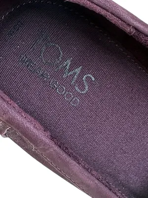 EUC Toms Leather Cara Loafers Deep Plum Size 7 thumbnail 3