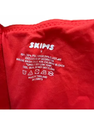 SKIMS Fits Everybody Strappy Back Cami Tank Top Cropped Poppy Neon Orange Medium thumbnail 6