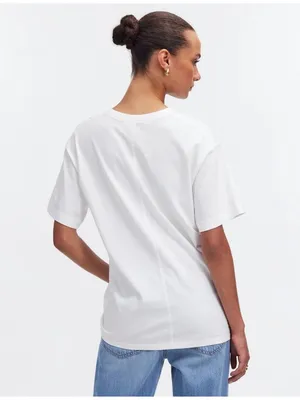 NWT *FLAWED* Madewell White Cotton Relaxed Oversized Tee - Size: Medium thumbnail 9