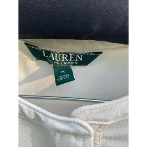 Lauren Ralph Lauren Cream Long Sleeve Henley Tunic Top Off White Textured Medium thumbnail 2