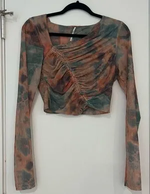 Free People Supernova Long Sleeve Sheer Top thumbnail 1