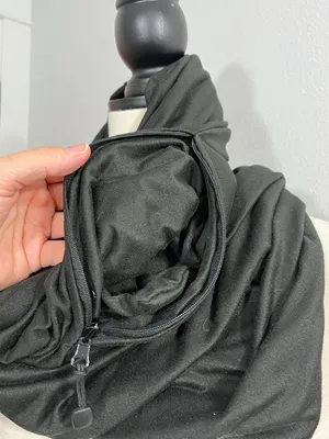 Beyond Yoga One Size Black Infinity Scarf / Shawl with Zipper Pocket thumbnail 2