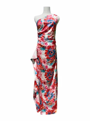 Hello Molly Different Love One Shoulder Floral Maxi Dress Pink Blue Size 6 thumbnail 3