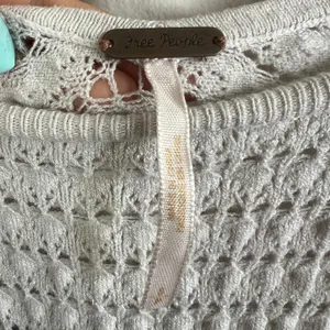 Free People Crochet Long‎ Sleeve Top Boho Bohemian Festival Off White Small thumbnail 3