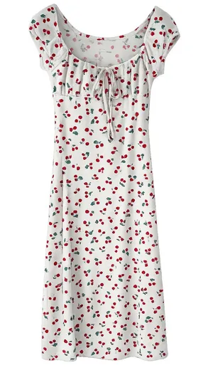 ASOS Cherry Maxi Dress, Off the Shoulder thumbnail 1