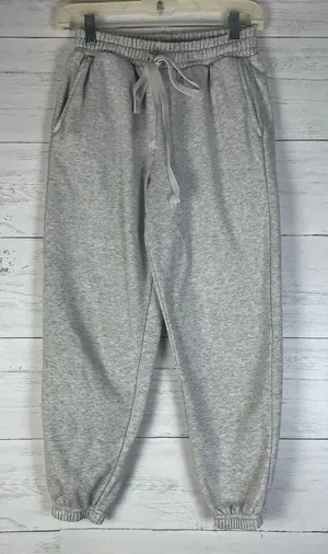 Fabletics Eco to Go Heather Gray Fleece Joggers Sweatpants Drawstring Pockets S thumbnail 1