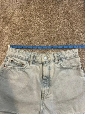 high waist Denim cut off jeans shorts thumbnail 6