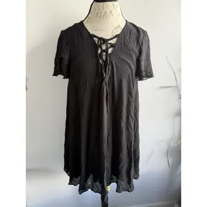 SHOW ME YOUR MUMU Matilda‎ Mini Dress Black Lace Up Size Medium thumbnail 2