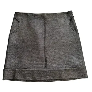Diane Von Furstenberg Skirt Katinko Silver Metallic A-Line Skirt Size 10 thumbnail 12