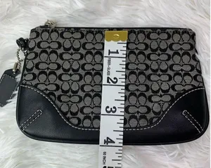 COACH Black Signature Canvas Wristlet thumbnail 6