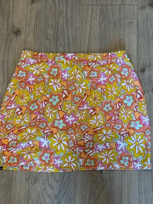 VANS Floral Retro Pull-On Stretch Mini Skirt Size M Mod Skater Y2K Indie 90s thumbnail 2