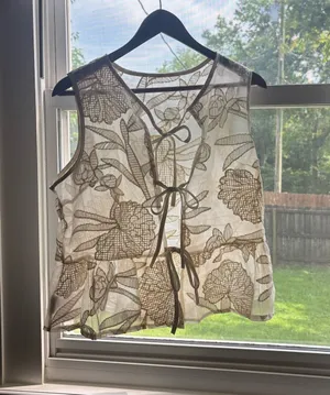 Cream lace summer top Tan Size L thumbnail 1