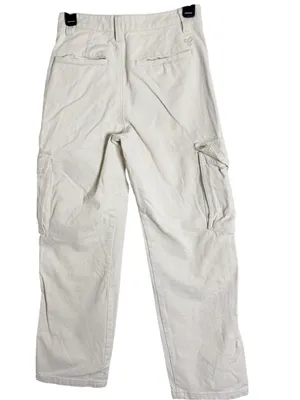 Aritzia TNA Cotton Cargo Ivory Straight Leg Mid Rise Waist Pants Utility size 2 thumbnail 2
