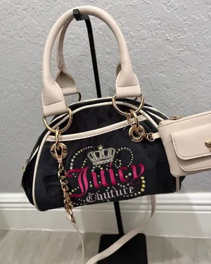 Juicy Couture Dreamy Juicy Satchel in Black Liquorice Rhinesones NEW thumbnail 1