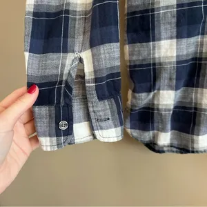 ✨ Current/Elliott Women’s‎ Blue White Plaid The Perfect Shirt Venice Plaid 1 S thumbnail 5