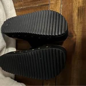 JustFab Black Platform Shoes with Buckle Straps thumbnail 3
