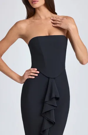 Oh Polly Dress Black Ruffle thumbnail 3