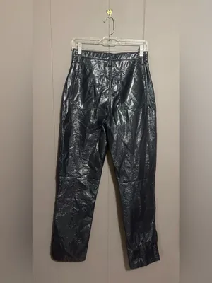 ABERCROMBIE & FITCH The ‘90s Straight Ultra High Rise Faux Patent Leather Pants thumbnail 2