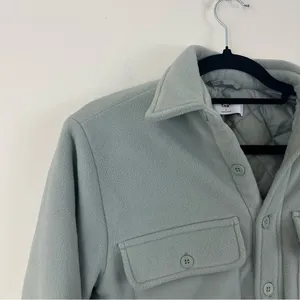 Aritzia TNA Cozy Fleece Boyfriend Shirt Shacket Jacket Sage Green 1 (XS) thumbnail 2