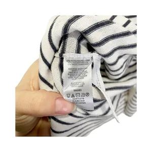 Loft Womens Cardigan Sweater Gray Striped Long Sleeve V Neck Knit Side Slit‎ XS thumbnail 4