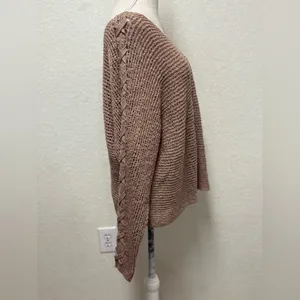 BILLABONG Brown Off-the-Shoulder Knit Sweater Size Large thumbnail 5