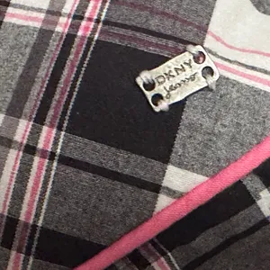 DKNY Y2K Black, White, Pink Plaid Pleated Mini Skater Skirt thumbnail 3