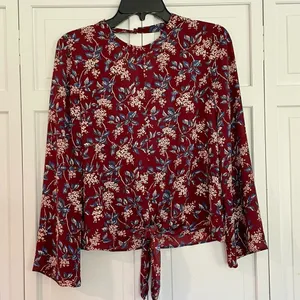 Madewell floral tie front top thumbnail 3