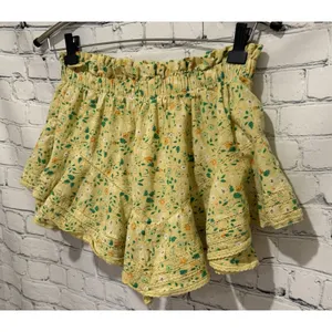 Aerie Flower Flowy Skort Yellow Floral layered Cotton Size Medium thumbnail 5