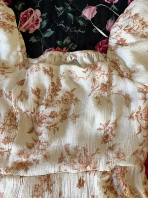 Blu Pepper Cream Mini Dress with Tan Floral Print thumbnail 4