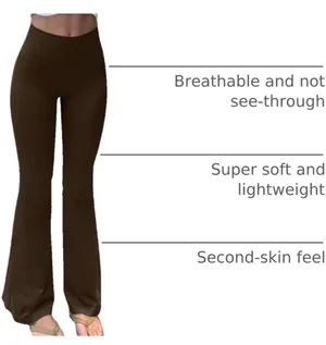 High Waisted Dark Brown Flare Yoga Leggings thumbnail 6
