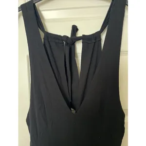 Mimi & Dottie Halter Flare Midi Dress NWT Large V Neck Tie Neck ID9023 Black thumbnail 5