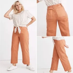Madewell Slim Emmett Wide-Leg Crop Pants in Sweet Dahlia Size 25‎ thumbnail 12