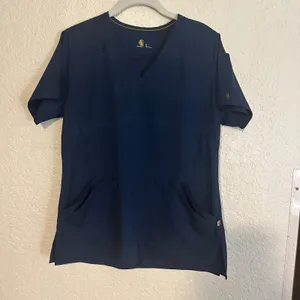 Carhartt Navy Blue V‎ Neck Force Scrub Top Short Sleeve Pockets Size S thumbnail 6