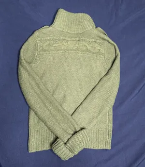 American Eagle Y2K Olive Military Wool Rabbit Hair Knit Cardigan Jacket S thumbnail 5